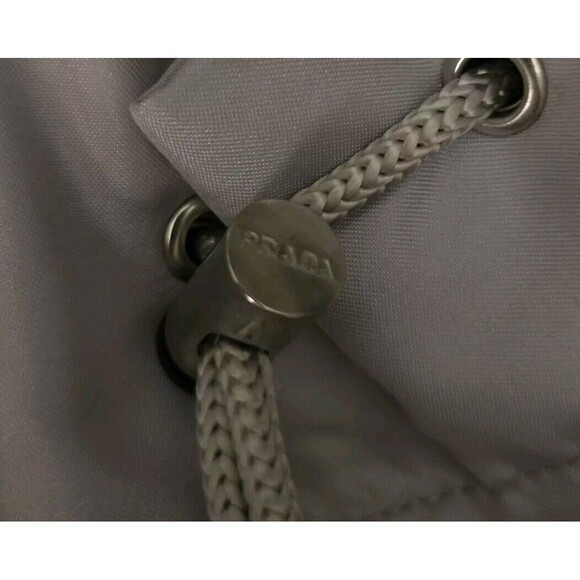 Prada Luna Rossa Gray Drawstring Bucket Duffle Bag Sling Crossbody Backpack Bag - Picture 4 of 6
